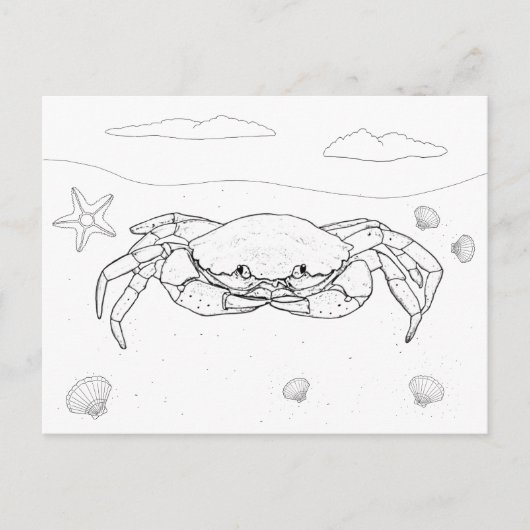 Carte postale Couleur adulte de crabe (Devant)