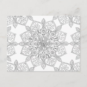 Carte Postale Couleur adulte Mandala motif floral