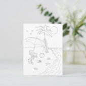 Carte postale Couleur adulte sur la plage (Debout devant)