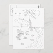 Carte postale Couleur adulte sur la plage (Devant / Derrière)