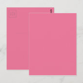 Carte Postale Couleur Arrière - plan rose (Devant / Derrière)