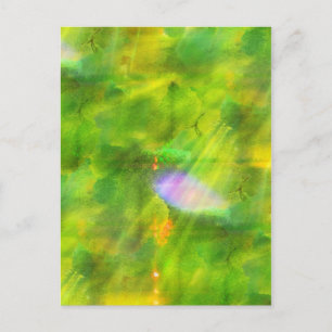Carte Postale couleur bleu arrière - plan vert, jaune