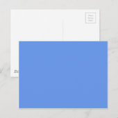 Carte Postale couleur bleu fleur (Devant / Derrière)