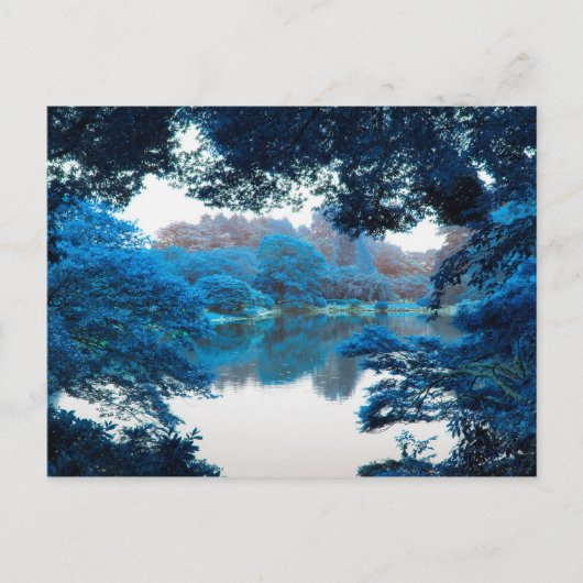 Carte Postale Couleur bleue affectée cool, nature unique, lac (Devant)