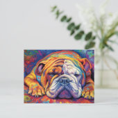 Carte Postale Couleur Bulldog dormir (Debout devant)