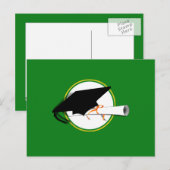 Carte Postale Couleur Casquette de grade avec couleurs de l'écol (Devant / Derrière)