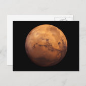 Carte Postale Couleur complète de l'espace de la planète Mars (Devant / Derrière)