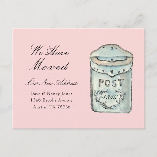 Carte Postale Couleur d'aquarelle de boîte aux lettres Nouvelle (Devant)