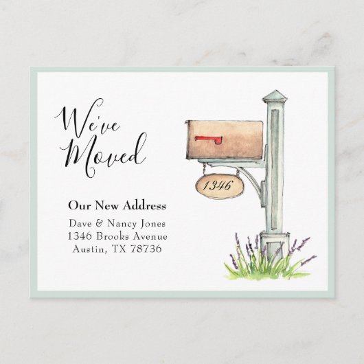 Carte Postale Couleur d'aquarelle de boîte aux lettres Nouvelle  (Devant)