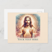 Carte Postale Couleur d'aquarelle des mains de Jésus (Devant / Derrière)