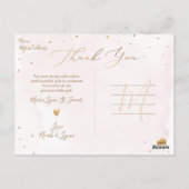 Carte Postale Couleur d'aquarelle en Merci de Baby shower PixDez (Dos)