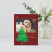 Carte Postale couleur d'aquarelle pour chien de Noël personnalis (Debout devant)