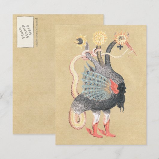Carte Postale Couleur de dragon Python alchimie (Devant / Derrière)