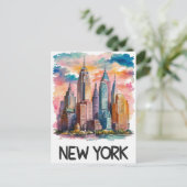 Carte Postale couleur de l'eau new york (Debout devant)