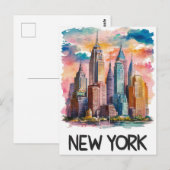 Carte Postale couleur de l'eau new york (Devant / Derrière)