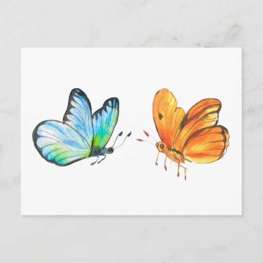 Carte Postale Couleur de soleil et papillons océaniques (Devant)