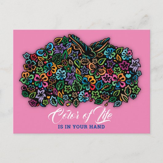 Carte Postale Couleur de vie élégante (Devant)