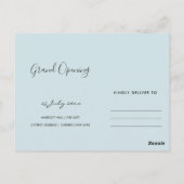 CARTE POSTALE COULEUR D'EAU BLEU AQUA BRUSHSTROKE CÉRÉMONIE D'OU (Dos)