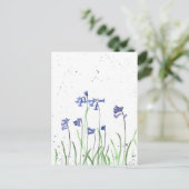 Carte Postale Couleur d'eau Bluebells Nature Fleur sauvage (Debout devant)