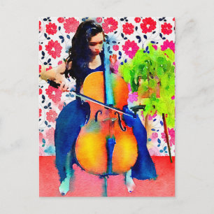 Carte postale Couleur d'eau Cellist