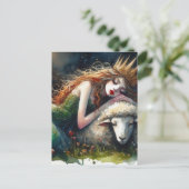 Carte Postale Couleur d'eau douce Fairy Queen et Son mouton (Debout devant)