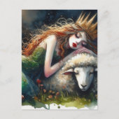 Carte Postale Couleur d'eau douce Fairy Queen et Son mouton (Devant)