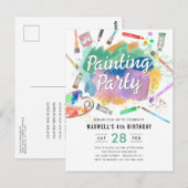 Carte Postale Couleur d'eau mignonne Art Peinture Fête Anniversa (Devant / Derrière)
