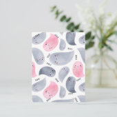 Carte Postale Couleur d'eau mignonne Fantômes avec Boo! Hallowee (Debout devant)