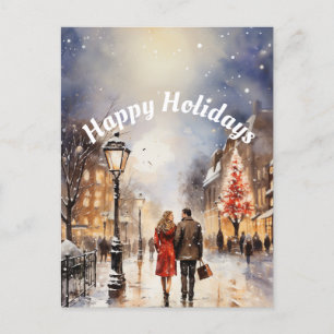 Carte Postale Couleur d'eau paysage hiver Joyeuses vacances