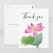 Carte Postale Couleur d'eau rose lotus merci (Devant / Derrière)