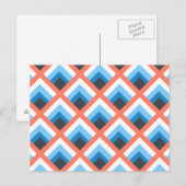 Carte Postale Couleur des motifs géométriques Abstraits rose ble (Devant / Derrière)