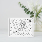 Carte Postale Couleur enfant votre propre Valentin (deux chats) (Debout devant)