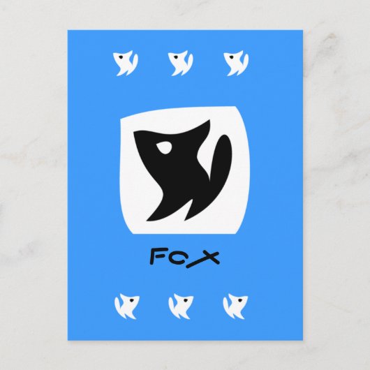 Carte postale couleur Fox (Devant)