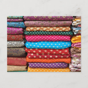 Carte postale couleur indienne Sari Fabric