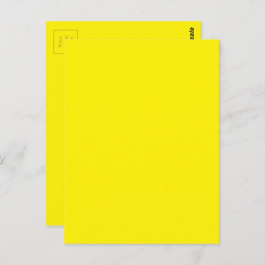 Carte Postale Couleur jaune intense (Devant / Derrière)