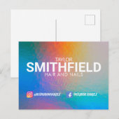 Carte Postale Couleur Maj Neon Lumière Holographique tendance (Devant / Derrière)