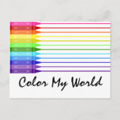 Carte Postale Couleur Mon monde Crayons arc-en-ciel (Devant)