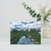 Carte postale couleur Mostar avec écriture (Debout devant)