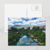 Carte postale couleur Mostar avec écriture (Devant / Derrière)