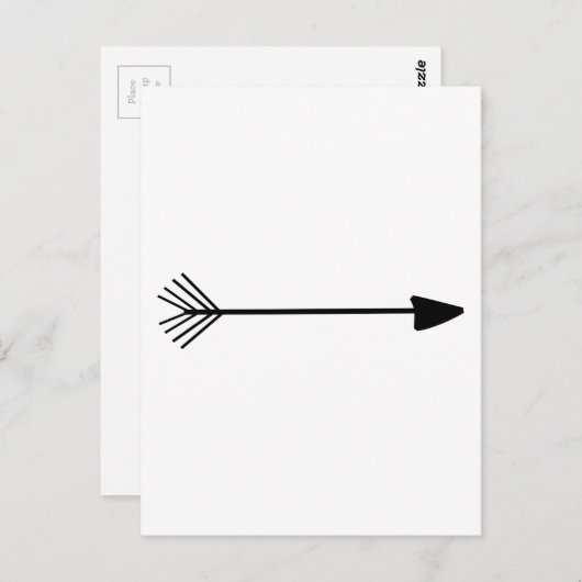 Carte Postale Couleur noire simple de coutume de flèche d'art (Devant / Derrière)