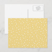 Carte Postale Couleur or avec Motif points blancs. (Devant / Derrière)