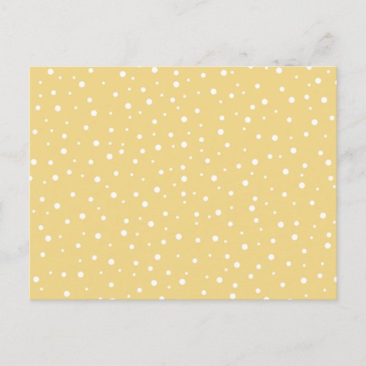 Carte Postale Couleur or avec Motif points blancs. (Devant)