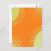 Carte Postale couleur orange funky (Devant / Derrière)