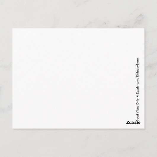 Carte Postale Couleur personnalisable Good Vibes uniquement Moti (Dos)