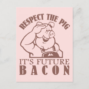 Carte postale couleur personnalisée PIG TO BACON
