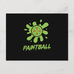 Carte Postale Couleur Points Joueur Paintball Ballons de Couleur