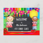 Carte postale couleur Retour à l'école tableau de  (Devant)