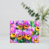 Carte Postale Couleur rose turquoise couleur éclaboussure de cou (Debout devant)