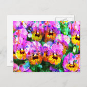 Carte Postale Couleur rose turquoise couleur éclaboussure de cou (Devant / Derrière)