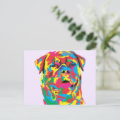 Carte Postale couleur rottweiler (Debout devant)
